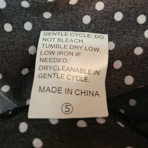 Pretty Garden Polka Dot Ruffle Puff Sleeve Tiered High Waist Midi Dress Large - Picture 10 of 10